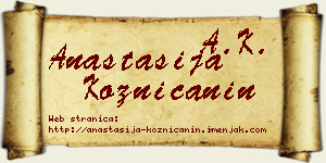 Anastasija Kozničanin vizit kartica